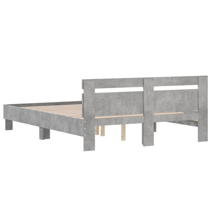 vidaXL Bed Frame | Concrete grey | Engineered wood | Double | Durable