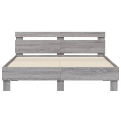 vidaXL Bed Frame | Grey Sonoma | Engineered wood | 140x190 cm | Durable