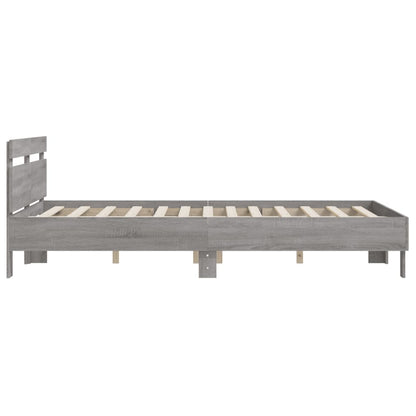 vidaXL Bed Frame | Grey Sonoma | Engineered wood | 140x190 cm | Durable