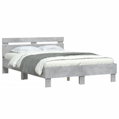 vidaXL Bed Frame | Concrete grey | Engineered wood, Plywood slats | Double