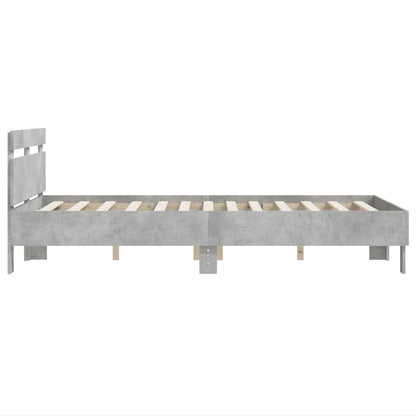 vidaXL Bed Frame | Concrete grey | Engineered wood, Plywood slats | Double