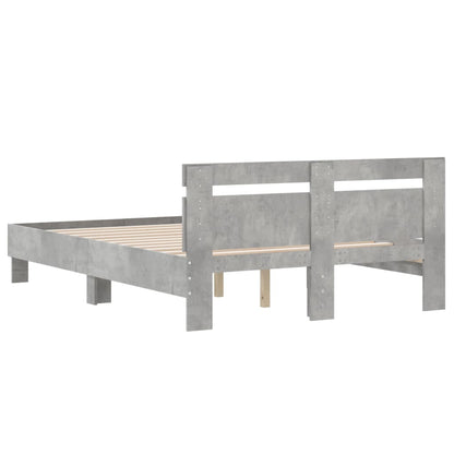 vidaXL Bed Frame | Concrete grey | Engineered wood, Plywood slats | Double