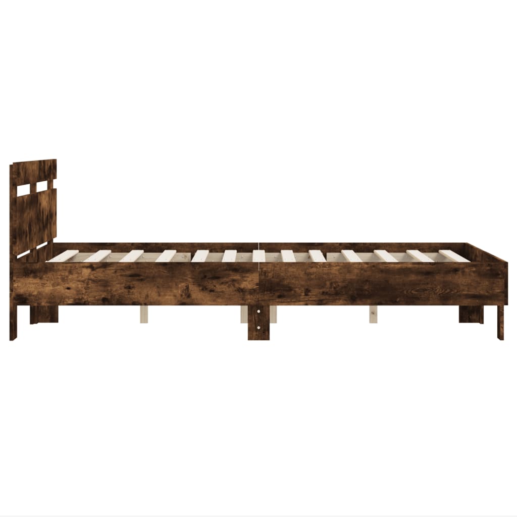 vidaXL Bed Frame without Mattress Smoked Oak 135x190 cm Double