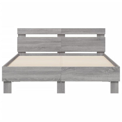 vidaXL Bed Frame without Mattress Grey Sonoma 135x190 cm Double