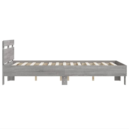 vidaXL Bed Frame without Mattress Grey Sonoma 135x190 cm Double