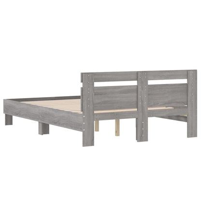 vidaXL Bed Frame without Mattress Grey Sonoma 135x190 cm Double