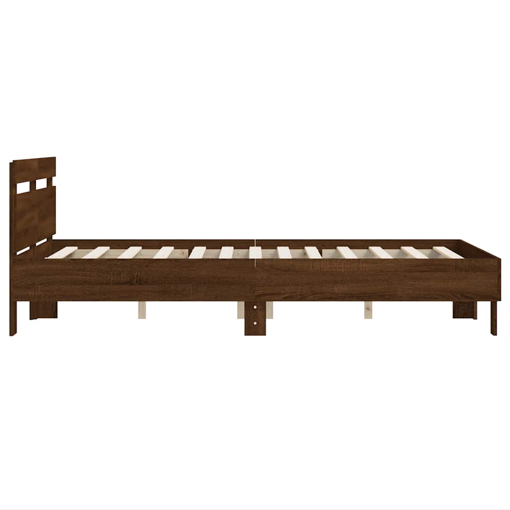 vidaXL Bed Frame without Mattress Brown Oak 135x190 cm