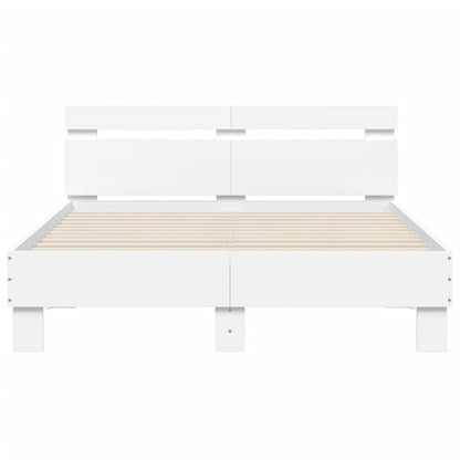 vidaXL Bed Frame | White | Engineered wood, Plywood | Small Double | Modern