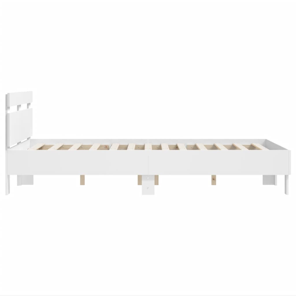 vidaXL Bed Frame | White | Engineered wood, Plywood | Small Double | Modern