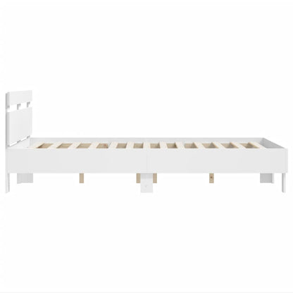 vidaXL Bed Frame | White | Engineered wood, Plywood | Small Double | Modern