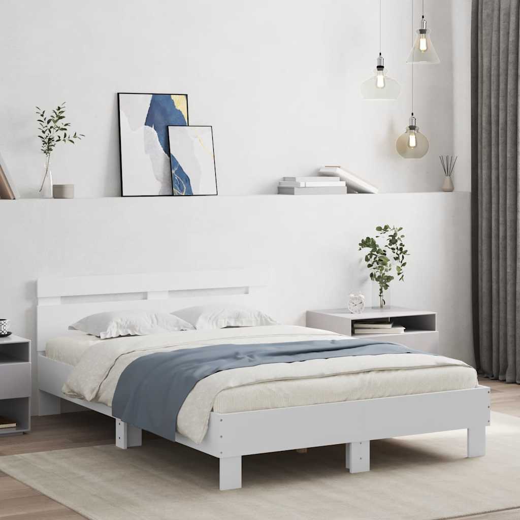 vidaXL Bed Frame without Mattress White 120x190 cm