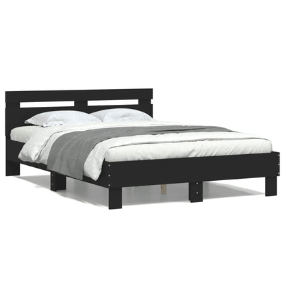 vidaXL Bed Frame | Black | Engineered wood, Plywood | Small Double | Durable