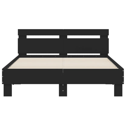 vidaXL Bed Frame | Black | Engineered wood, Plywood | Small Double | Durable