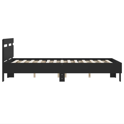 vidaXL Bed Frame | Black | Engineered wood, Plywood | Small Double | Durable