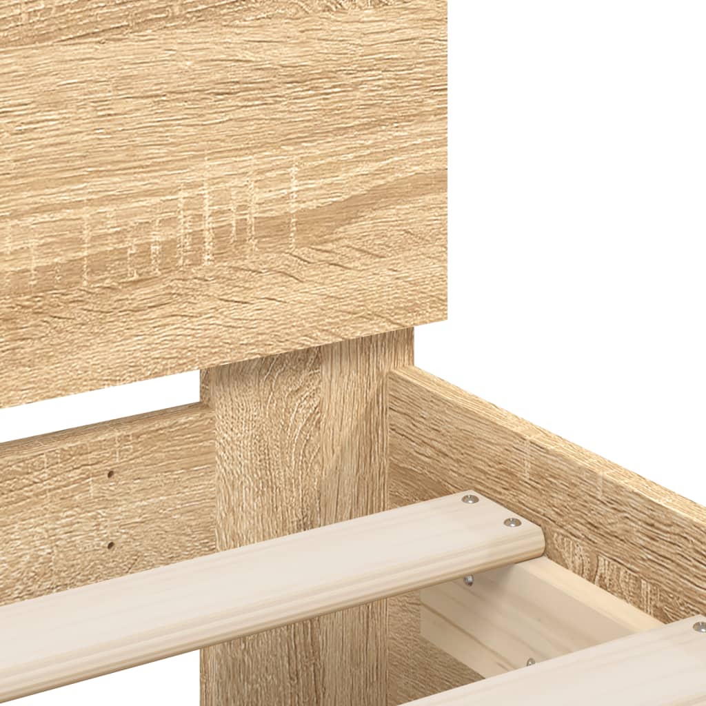 vidaXL Bed Frame | Sonoma Oak | Engineered Wood, Plywood | Small Double | Simple