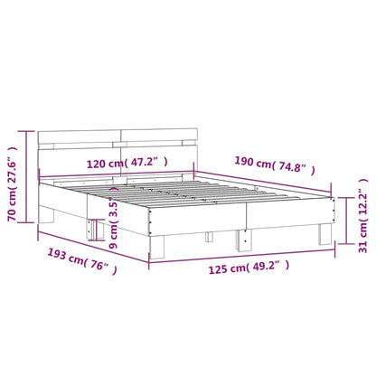 vidaXL Bed Frame | Sonoma Oak | Engineered Wood, Plywood | Small Double | Simple