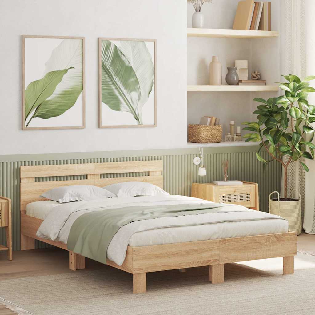 vidaXL Bed Frame without Mattress Sonoma Oak 120x190 cm