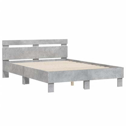vidaXL Bed Frame | Concrete grey | Engineered wood | Double |  Durable