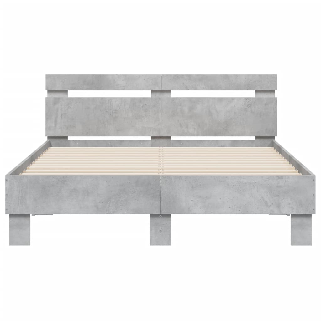 vidaXL Bed Frame | Concrete grey | Engineered wood | Double |  Durable