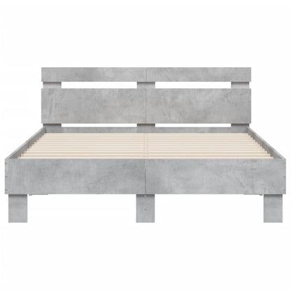 vidaXL Bed Frame | Concrete grey | Engineered wood | Double |  Durable