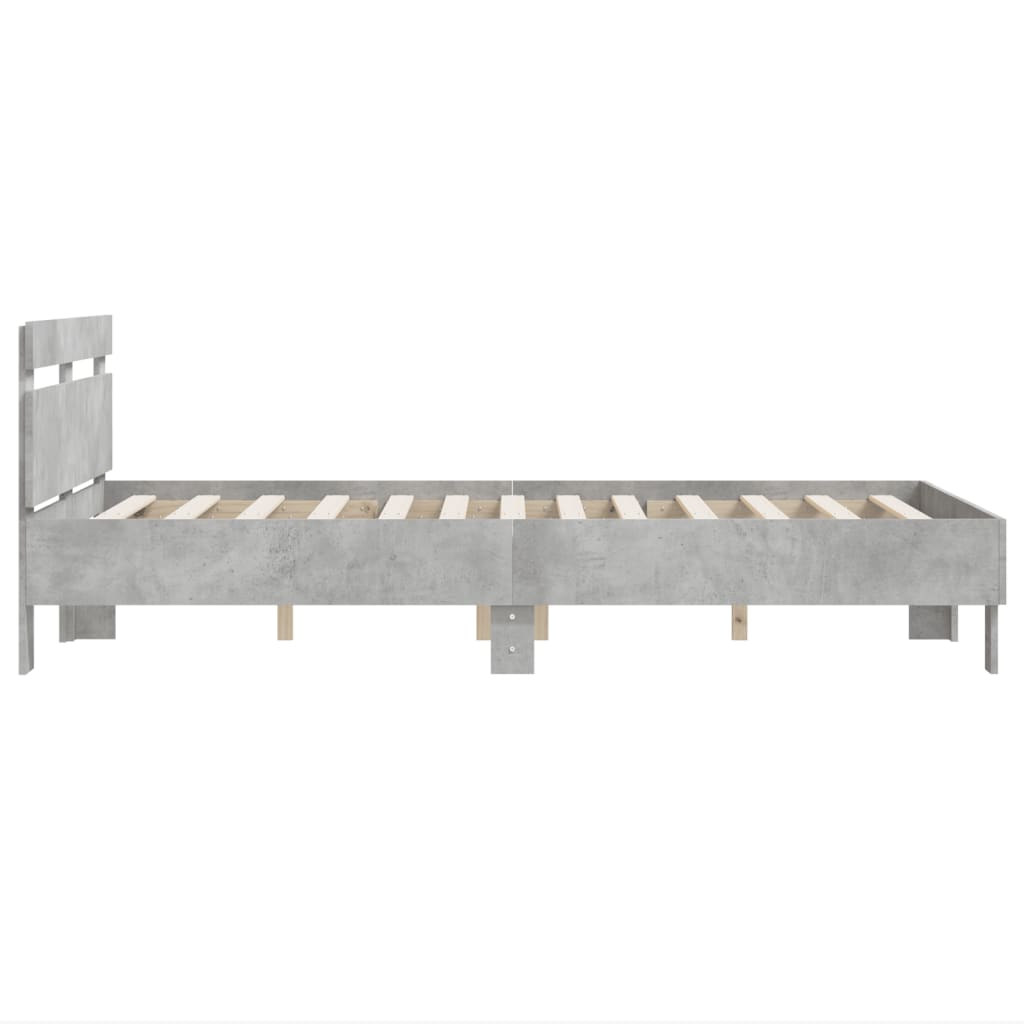 vidaXL Bed Frame | Concrete grey | Engineered wood | Double |  Durable