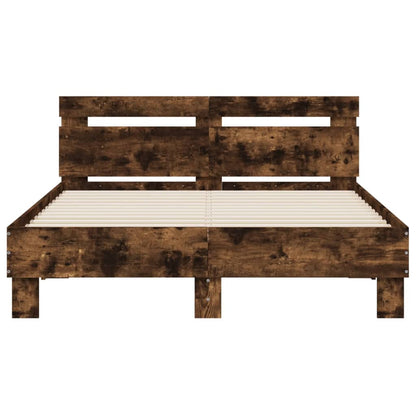 vidaXL Bed Frame | Smoked Oak | Engineered Wood | Small Double | Durable