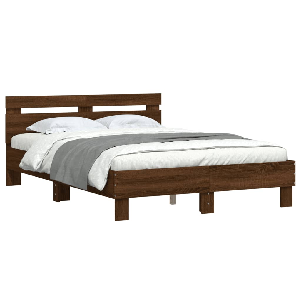 vidaXL Bed Frame | Brown Oak | Engineered Wood | Small Double | Bed Frame