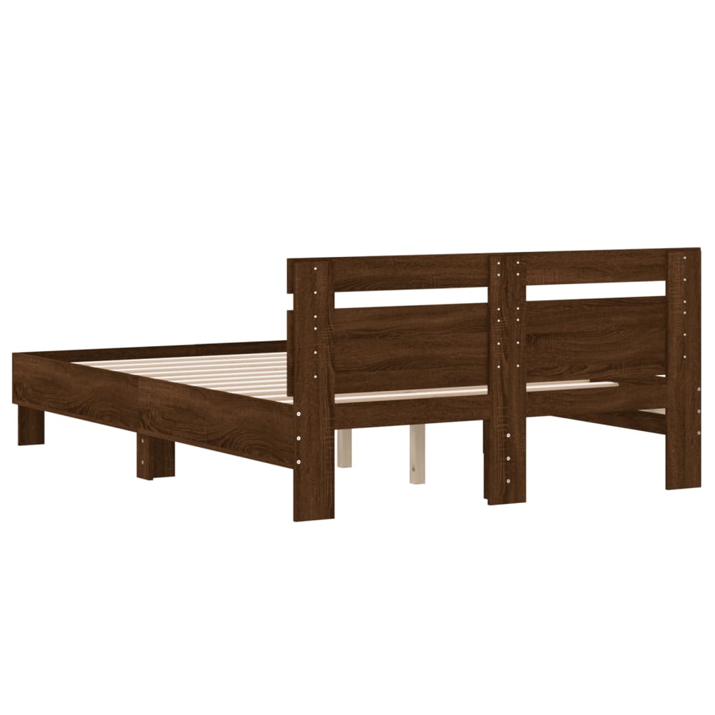 vidaXL Bed Frame | Brown Oak | Engineered Wood | Small Double | Bed Frame