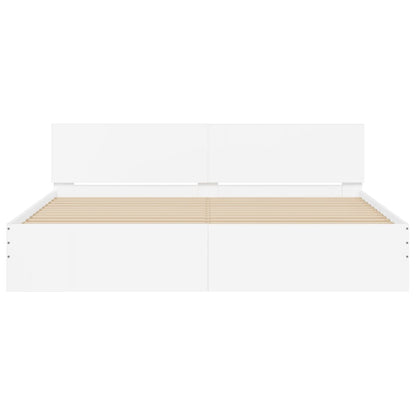 vidaXL Bed Frame | White | Engineered wood, Plywood | Double Bed |  Durable