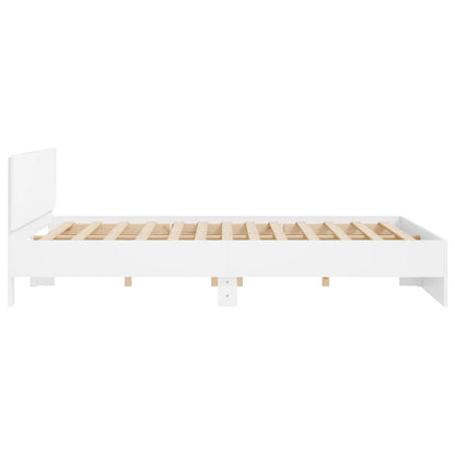vidaXL Bed Frame | White | Engineered wood, Plywood | Double Bed |  Durable