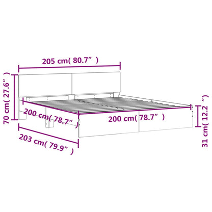 vidaXL Bed Frame | White | Engineered wood, Plywood | Double Bed |  Durable