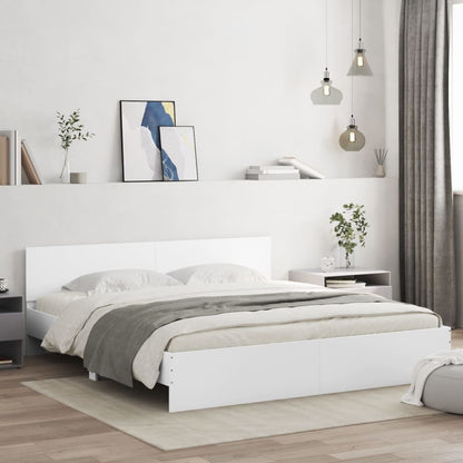 vidaXL Bed Frame | White | Engineered wood, Plywood | Double Bed |  Durable