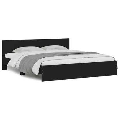vidaXL Bed Frame | Black | Engineered wood | Super King | Bed Frame