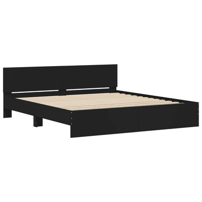 vidaXL Bed Frame | Black | Engineered wood | Super King | Bed Frame