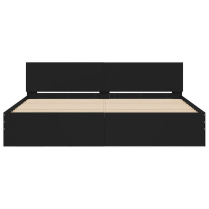 vidaXL Bed Frame | Black | Engineered wood | Super King | Bed Frame