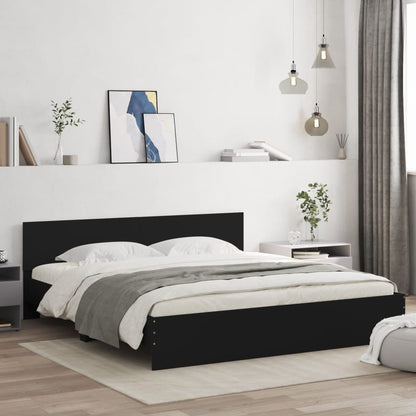 vidaXL Bed Frame | Black | Engineered wood | Super King | Bed Frame