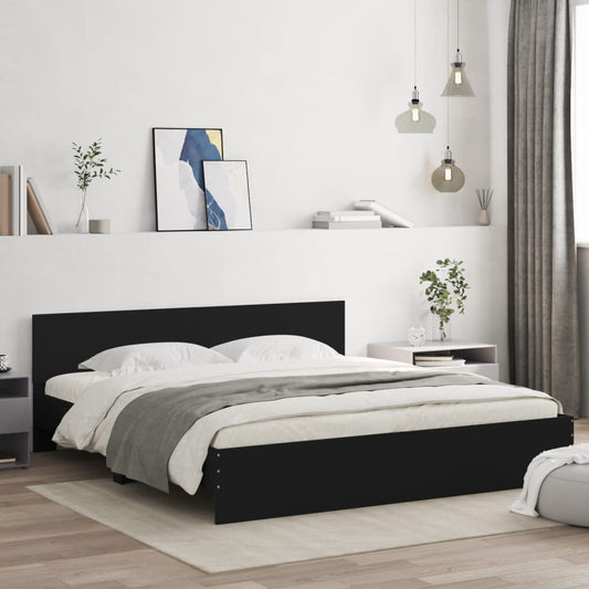 vidaXL Bed Frame | Black | Engineered wood | Super King | Bed Frame