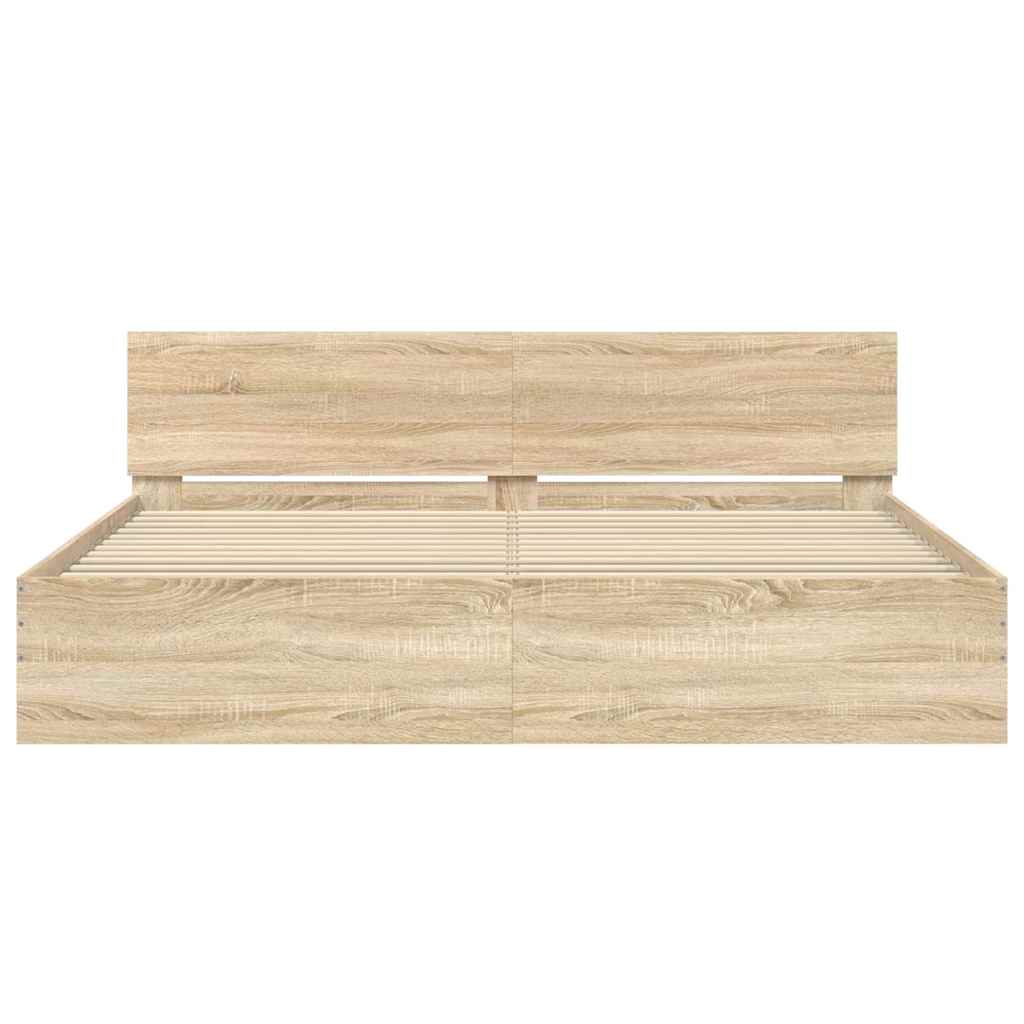 vidaXL Bed Frame | Sonoma Oak | Engineered wood | Super King | Durable