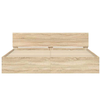 vidaXL Bed Frame | Sonoma Oak | Engineered wood | Super King | Durable