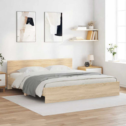 vidaXL Bed Frame | Sonoma Oak | Engineered wood | Super King | Durable