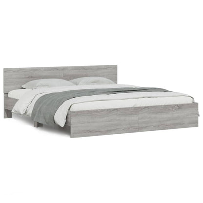 vidaXL Bed Frame | Grey Sonoma | Engineered wood, Plywood | Super King | Durable