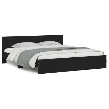 vidaXL Bed Frame | Black | Engineered wood, Plywood | Double | Durable