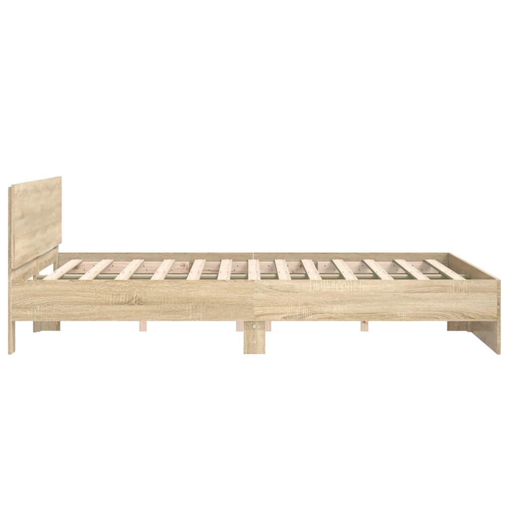 vidaXL Bed Frame | Sonoma oak | Engineered wood, Plywood | Double | Durable