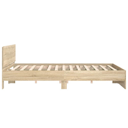vidaXL Bed Frame | Sonoma oak | Engineered wood, Plywood | Double | Durable