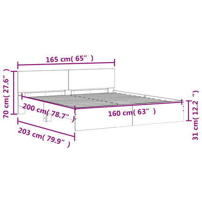 vidaXL Bed Frame | Sonoma oak | Engineered wood, Plywood | Double | Durable