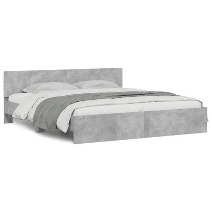 vidaXL Bed Frame | Concrete grey | Engineered wood | Double | Durable