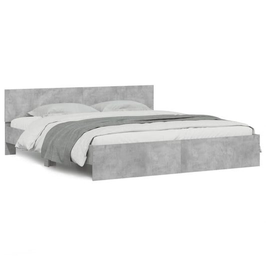 vidaXL Bed Frame | Concrete grey | Engineered wood | Double | Durable