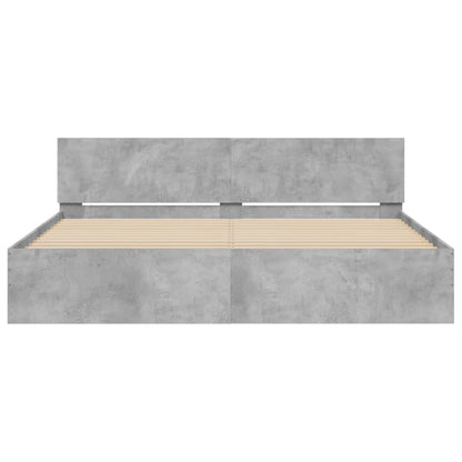 vidaXL Bed Frame | Concrete grey | Engineered wood | Double | Durable