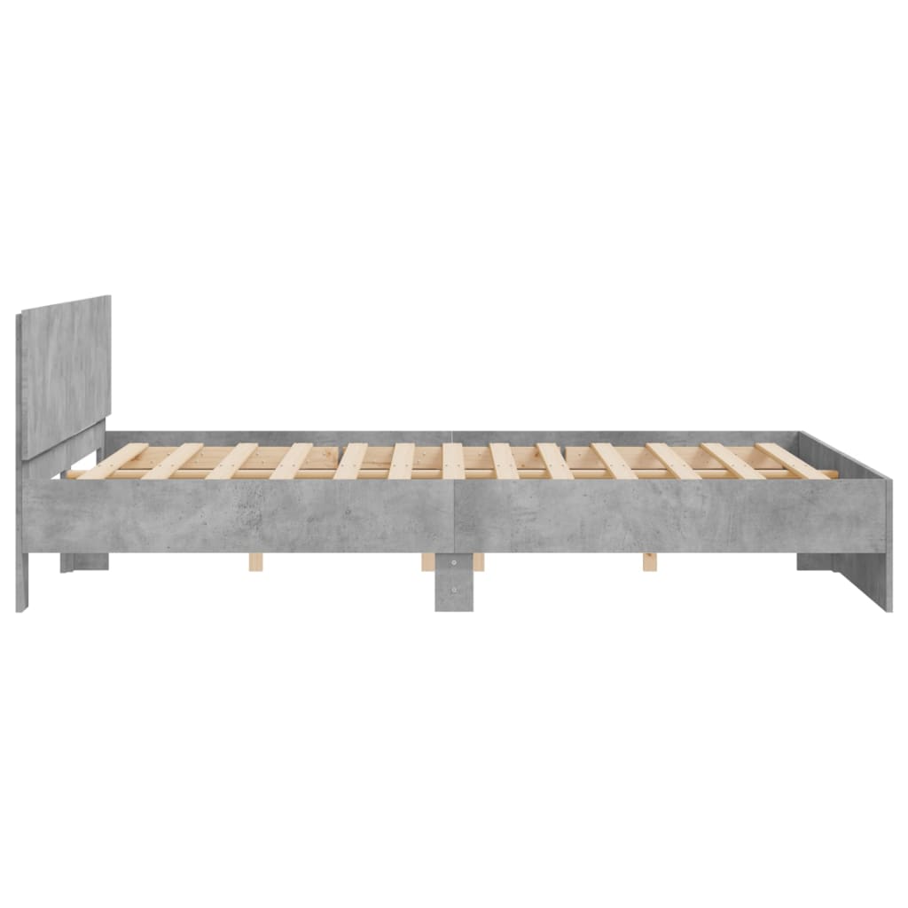 vidaXL Bed Frame | Concrete grey | Engineered wood | Double | Durable