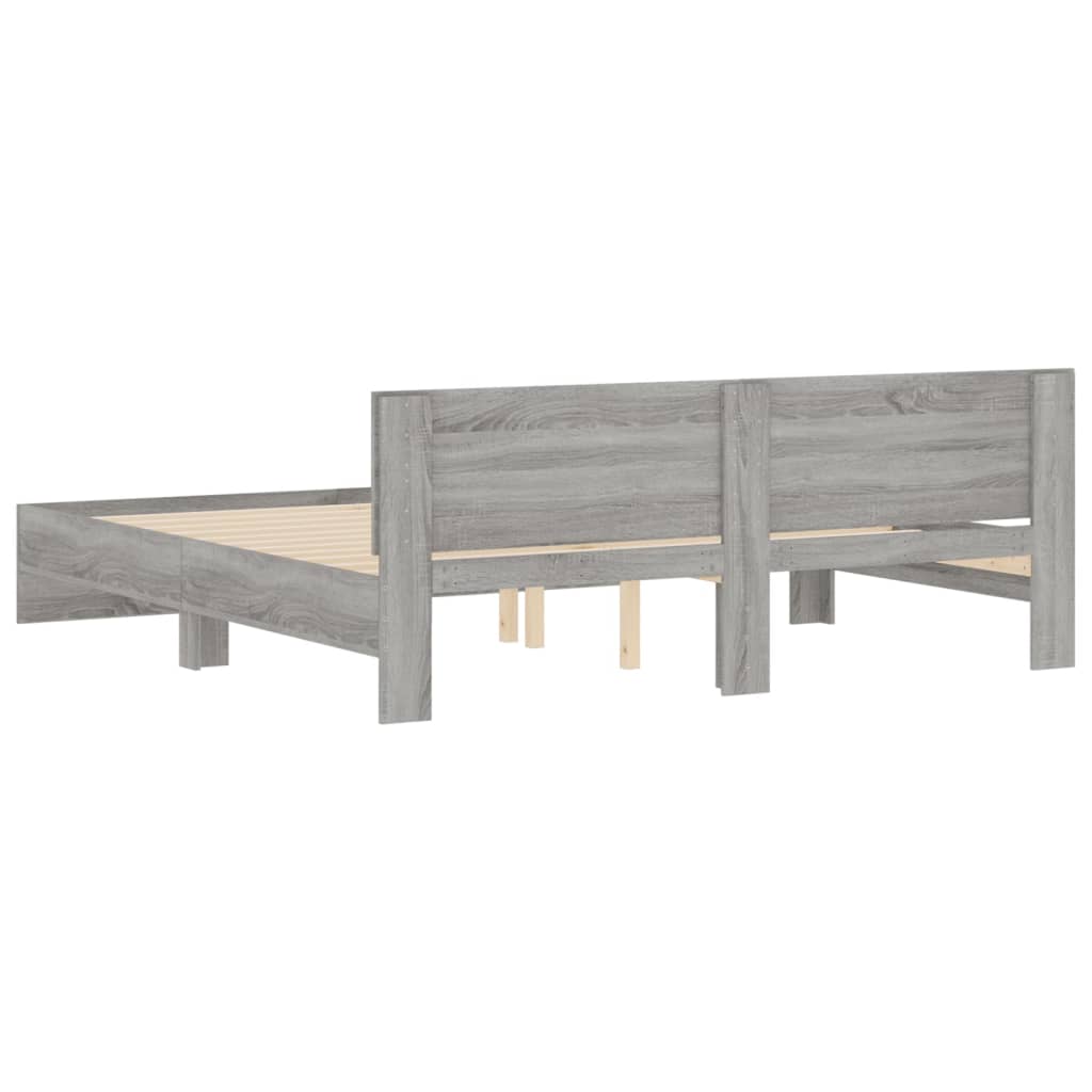 vidaXL Bed Frame without Mattress Grey Sonoma 160x200 cm